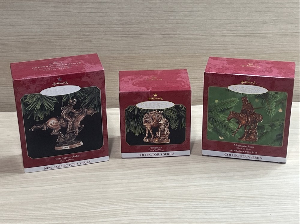 Old West Series 3-Pack 1998-2000 Hallmark Keepsake Ornaments