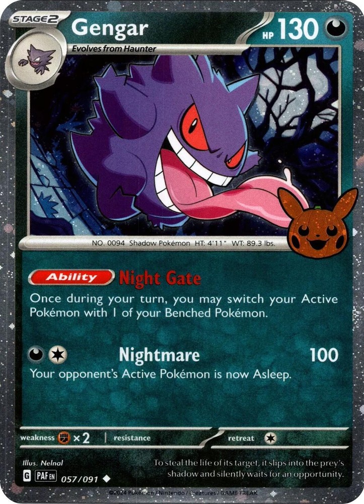 Gengar (Cosmos Holo) 057/091 Trick or Trade Booster Bundle 2024 Holo