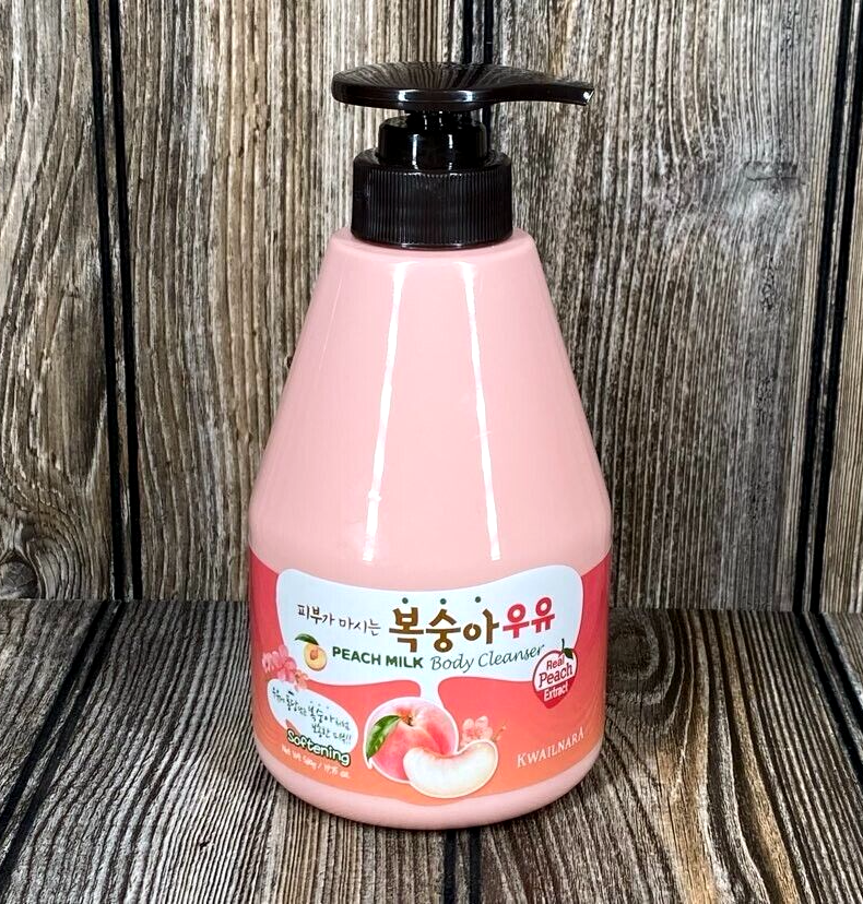 Kwailnara Welcos Korean Body Wash Peach Milk Cleanser Shower 19.7 Oz EXP 2026