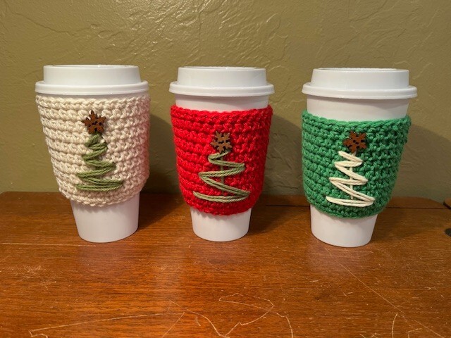 Handmade Crocheted Holiday Cup Cozy