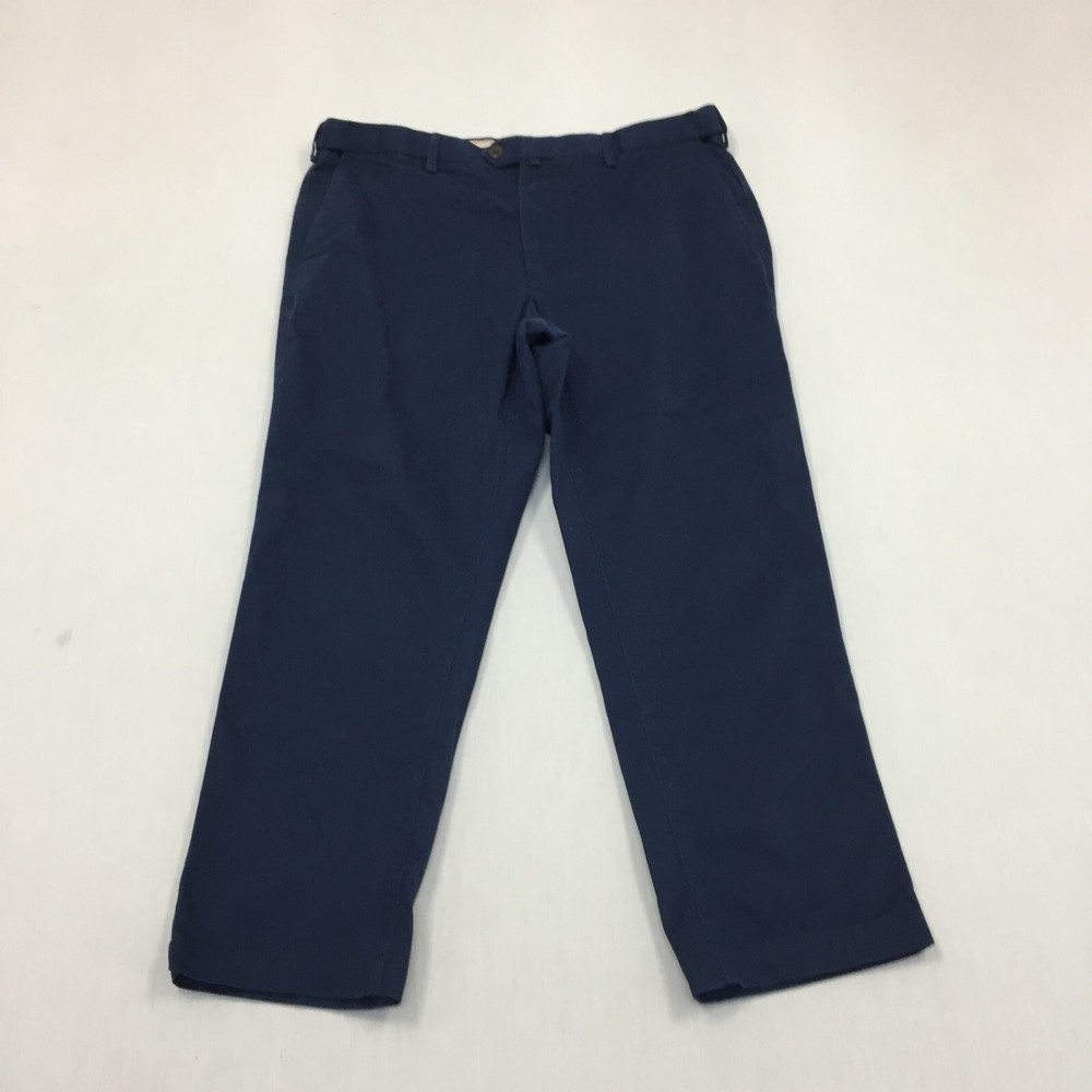 M&S Blue Harbour Chino Trousers Mens W40 L29 Straight Fit Blue