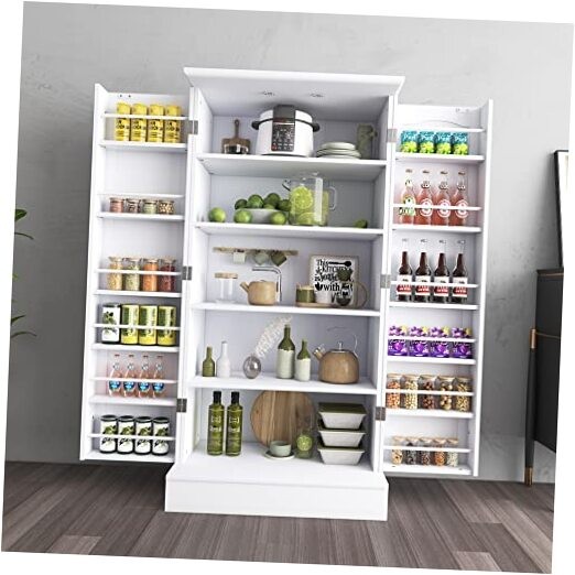 Kitchen Pantry Cabinet, Pantry Storage Cabinet with 16