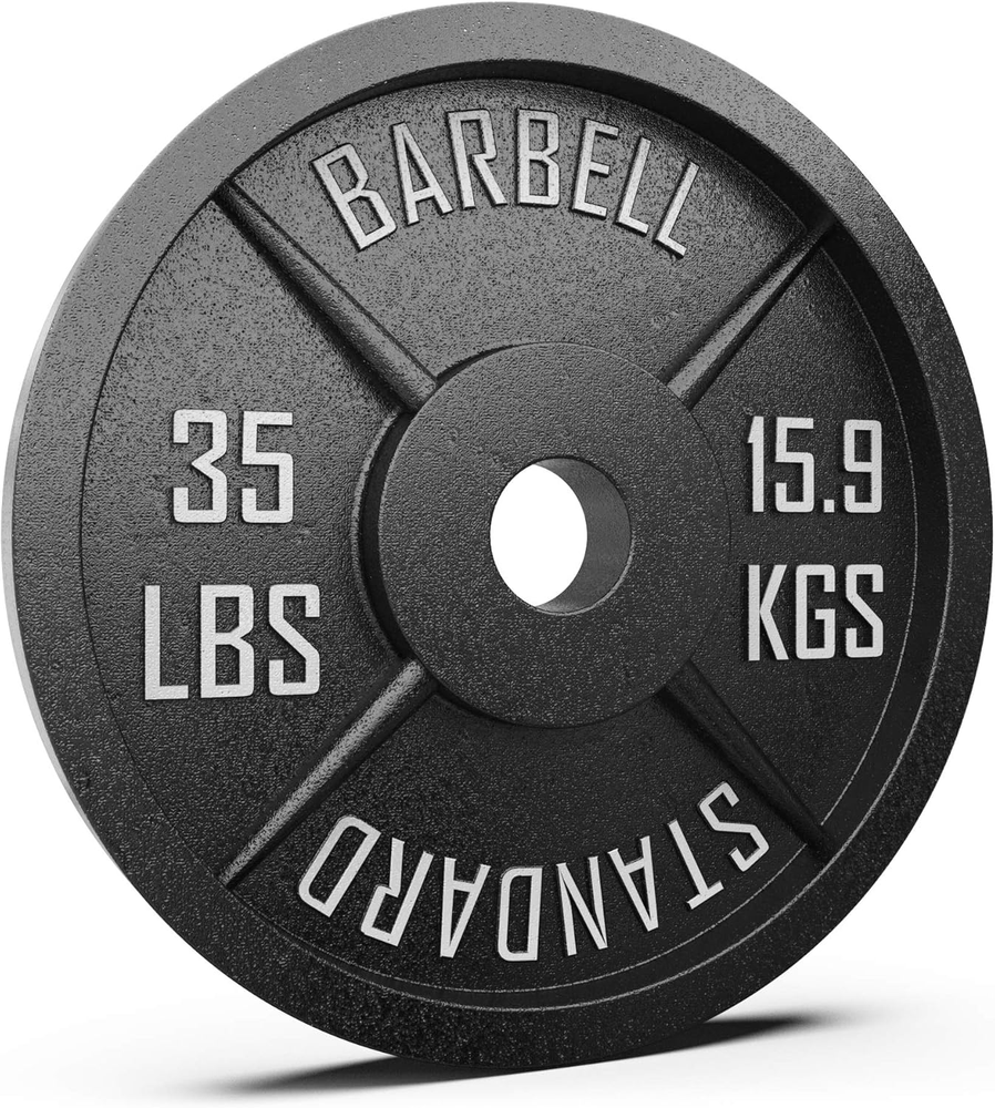 Standard Metal Weight Plates with 2” Opening for Bodybuilding, Olympic & Power L
