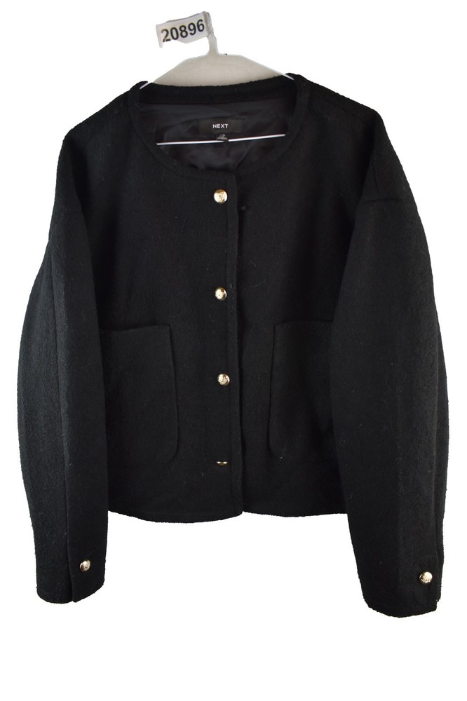 NEXT Black Basic Jacket size Uk 10 Womens Button up Casual Outdoors Outerwear
