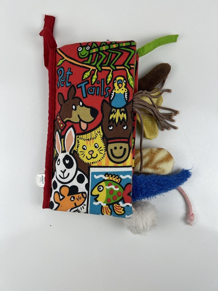 Jellycat Pet Tails Fabric Book Baby Crinkle Sensory Toy Plush Learning Book Gift