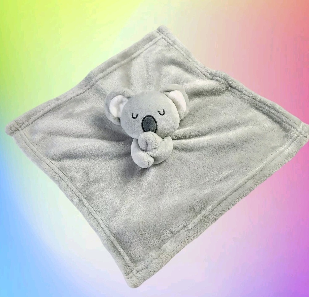 TAHARI Sleeping Koala Bear Lovey Gray Plush Baby Security Blanket Soft Fleece