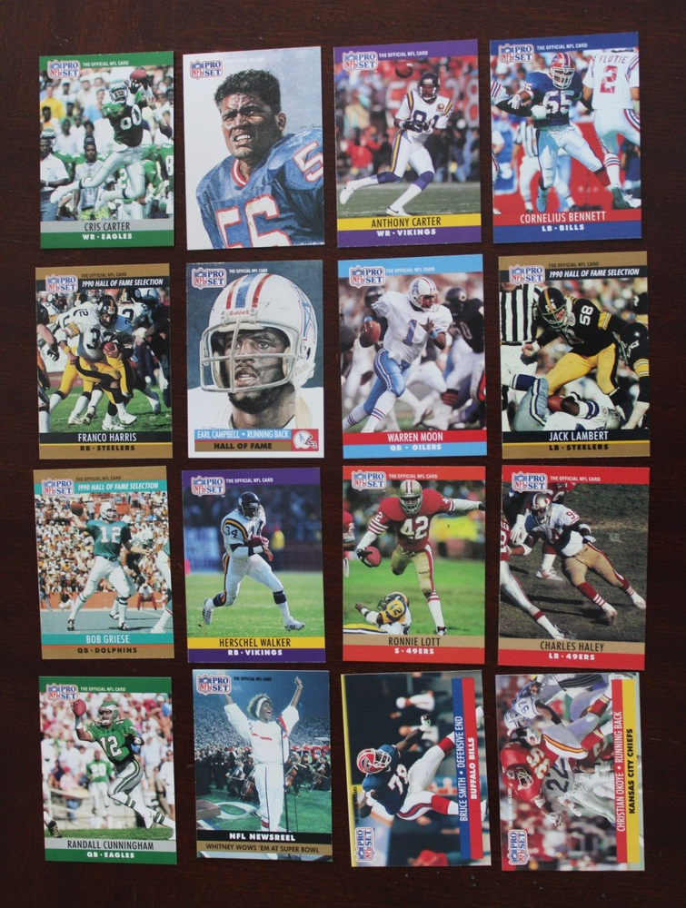 1990-'91 Pro Set Football. Over 500 Cards! Mostly Commons, some HOF's, Stars, RC