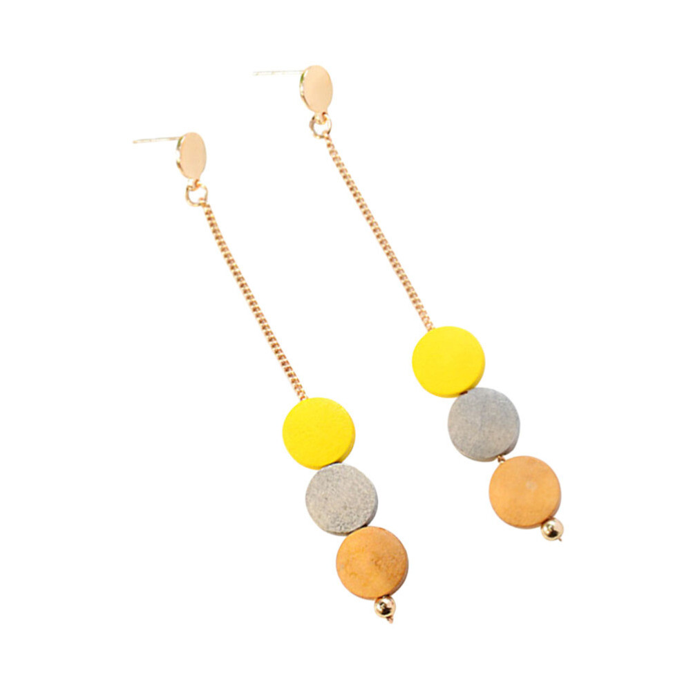Elegant Wooden Earrings with Tassel Pendant for Stylish Women