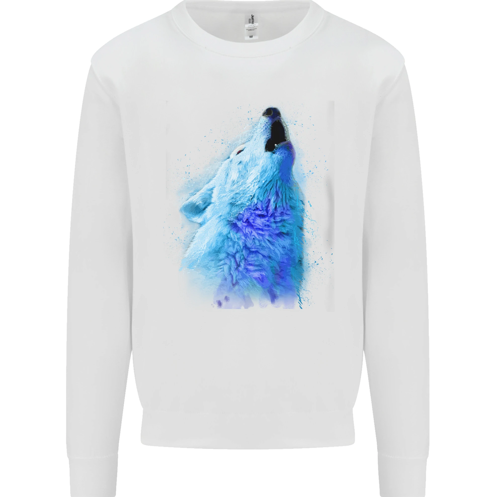 Watercolour Wolf Mens Sweatshirt Jumper