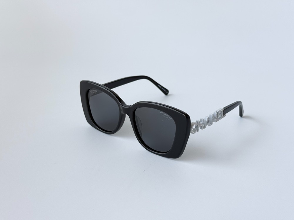 CHANEL CH5422B Women's Sunglasses Black White Frame with Strass Detail