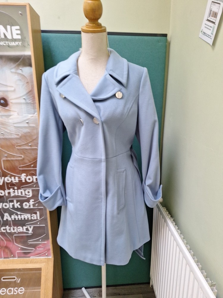 Marks And Spencer Per Una Psdtel Blue Coat Size 14 San