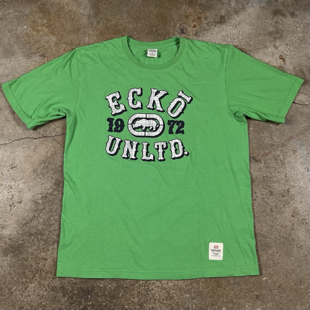 Vintage Ecko Unltd. Unlimited Graphic T Shirt Green Y2K Size XL