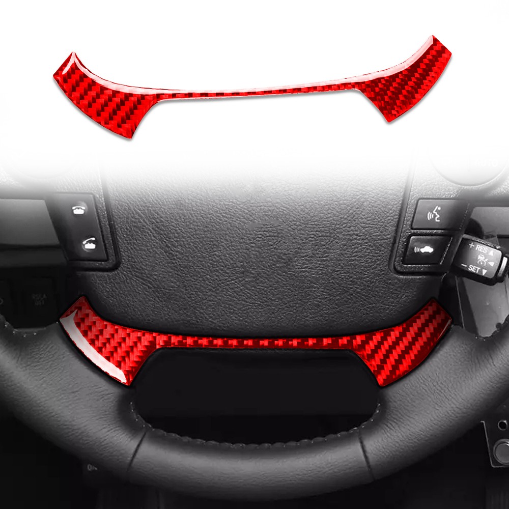 Red Carbon Fiber Steering Wheel Decorative Sticker Trim For Toyota Tundra 07-13