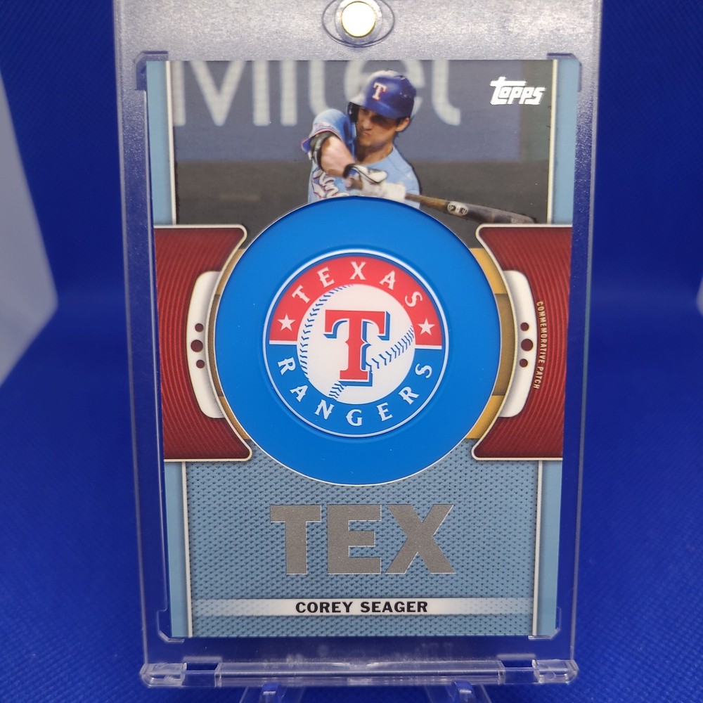 2023 Topps Series 1 Blue Parallel Team Logo Patch #TLP-CS Corey Seager