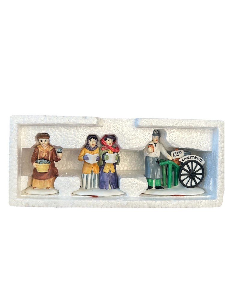 Dept 56 Heritage Village Violet Vender Carolers Chestnut Vendor 5580-8 3-Piece Set