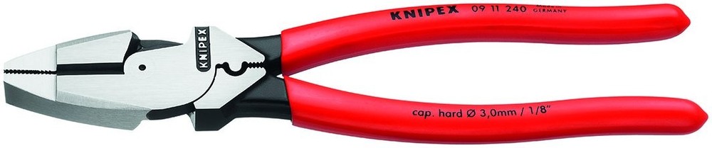Knipex 9.5-Inch Insulated Lineman Pliers with Plastic Coating - 0911240SBA