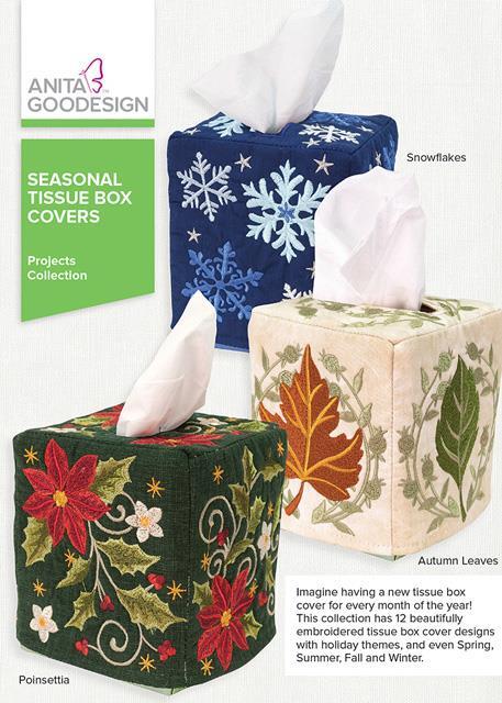 Seasonal Tissue Box Covers Anita Goodesign Embroidery Machine Design CD NEW-image
