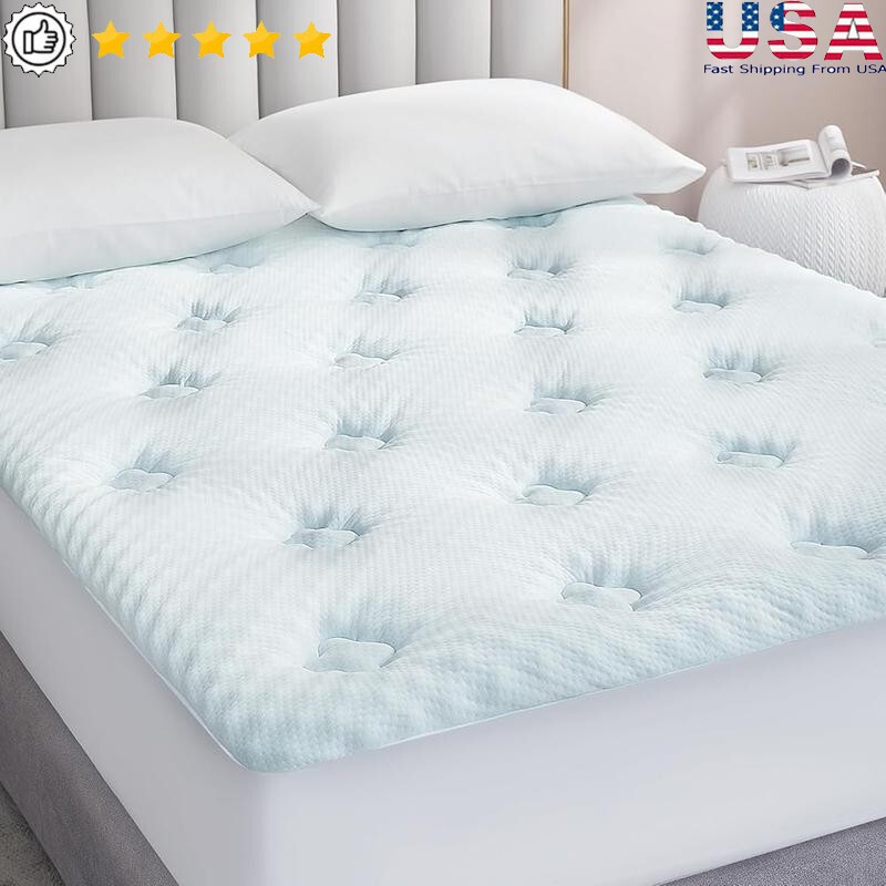 King Size Memory Foam Mattress Topper Deep Pocket New Breathable Cooling Gel Pad