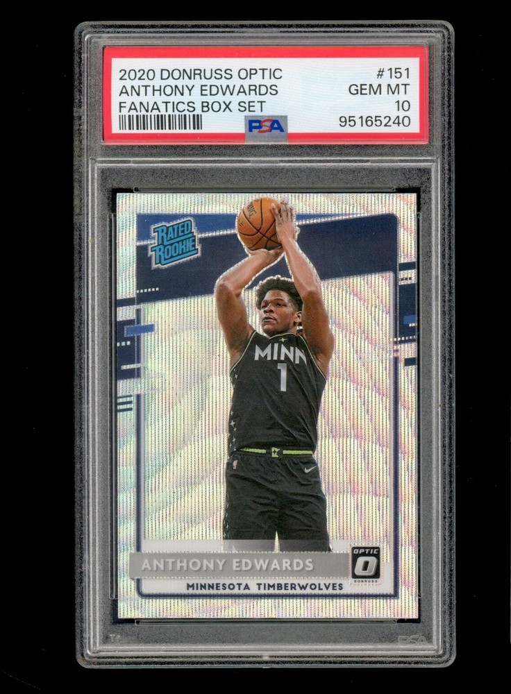 2020 Panini Donruss Anthony Edwards Optic Fanatics Box Set Rookie RC PSA 10