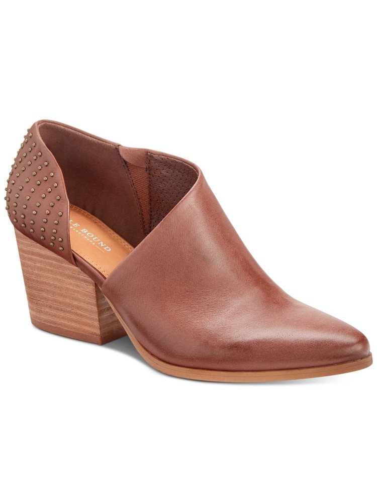 BOUND Womens Brown D Orsay  Keelin Pointed Toe Slip On Leather Booties 6.5 M