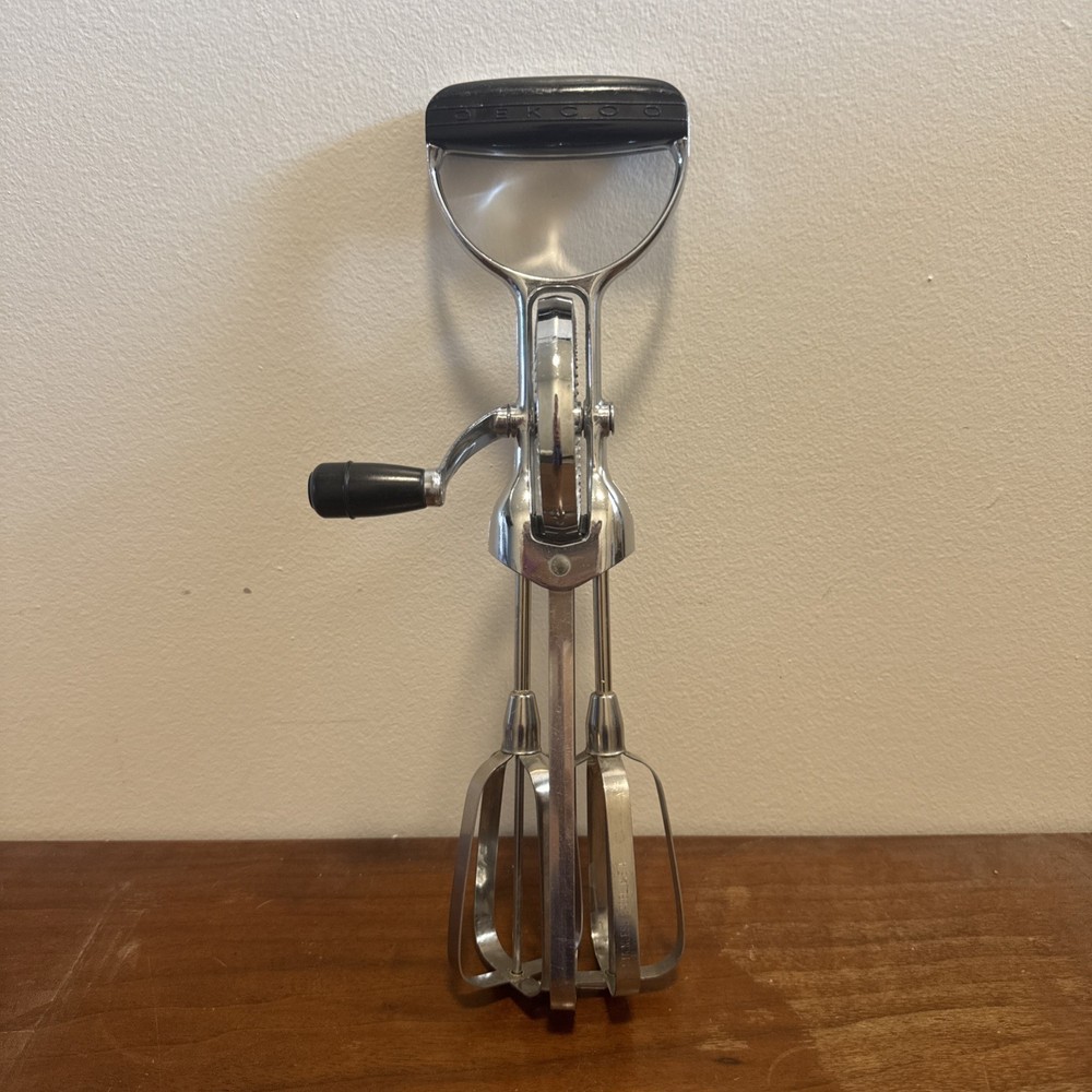 Vintage EKCO Best Egg Beater Hand Mixer – Chrome & Black Handle – 1950s