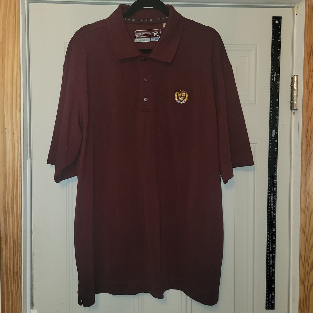 Cutter And Buck Burgundy Harvard Polo Size XL Dri-fit