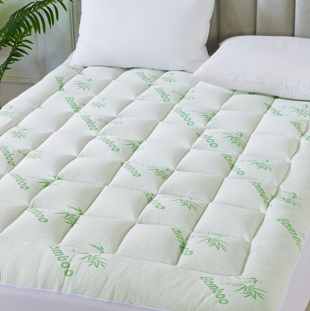 Bamboo Viscose Short Queen Mattress Topper with Plush Pillow Top