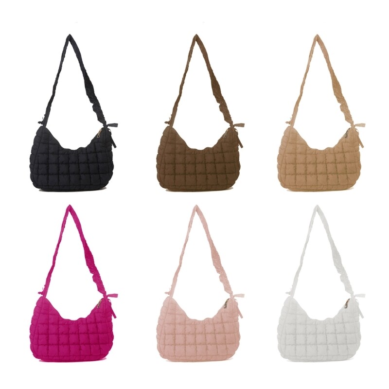 Trendy Unisex Single Shoulder Bag with Unique Pleated Texture Crossbody Bags