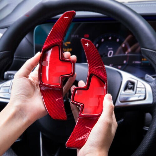 15-21 Steering Wheel Shift Paddle Extension For Benz C63 Coupe Red Carbon Fiber