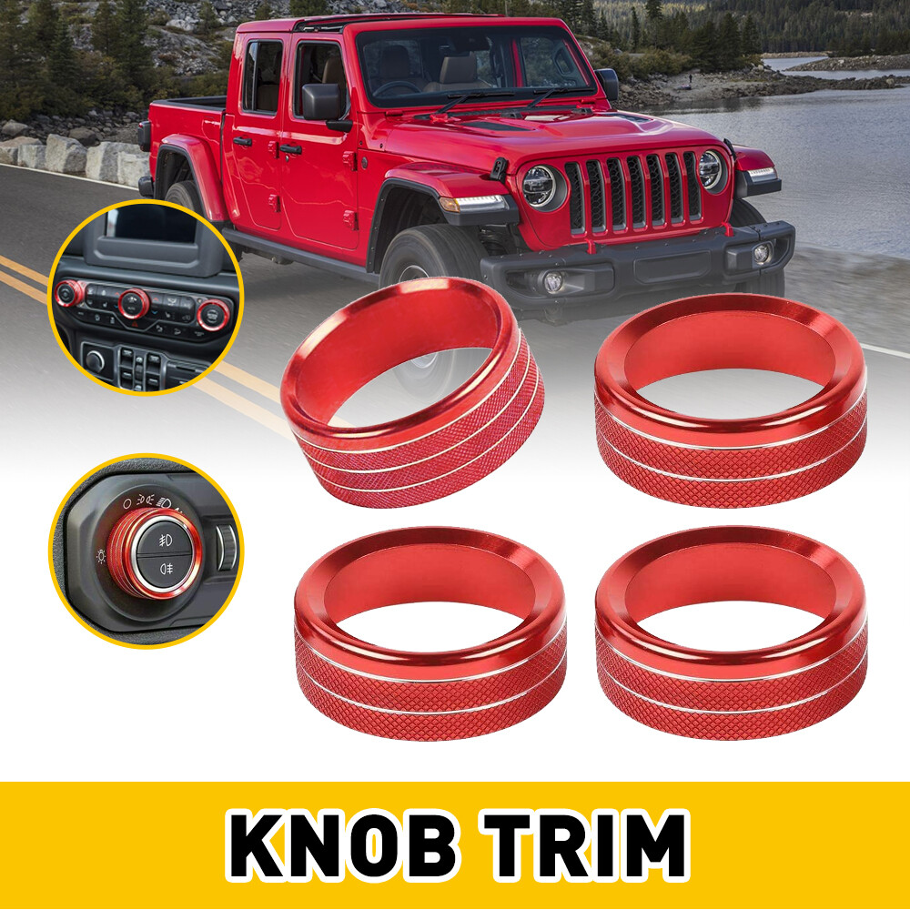Aluminum A/C Switch Knob Trim Cover For Jeep Wrangler JL & JT 2018+ Accessories
