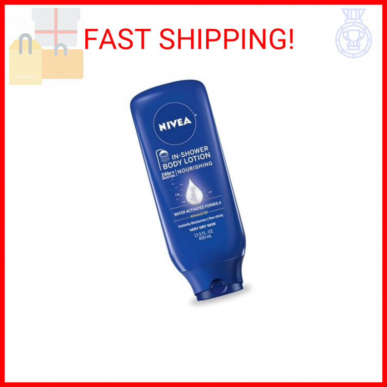 NIVEA Nourishing In Shower Lotion, Body Lotion for Dry Skin, 13.5 Fl Oz Bottle