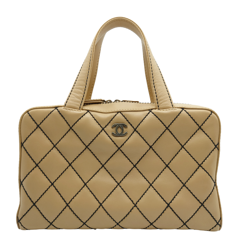 Christmas Sale Chanel Wild Stitch Bag Handbag Chic Square Used ENAR-0-image