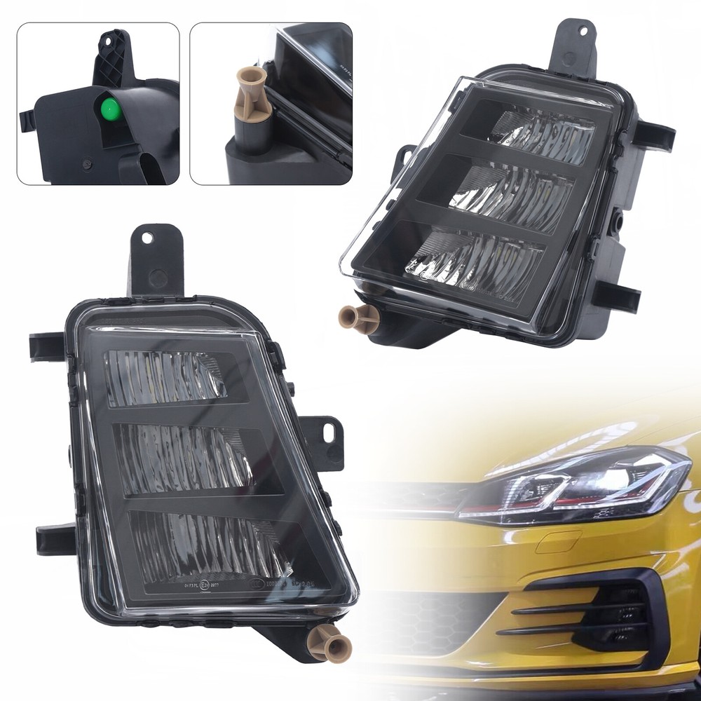 For 2014-2017 VW Volkswagen Golf GTI LED Fog Lights Front Bumper Lamps Pair L+R