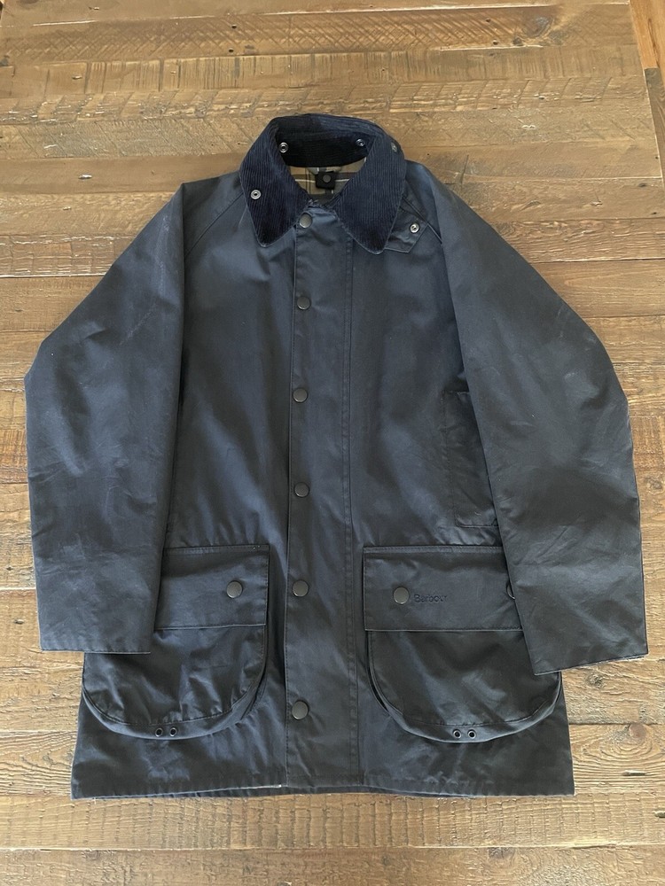 Barbour Beaufort Waxed Cotton Men's Jacket MWX0017NY91 Navy 36 (Preowned)