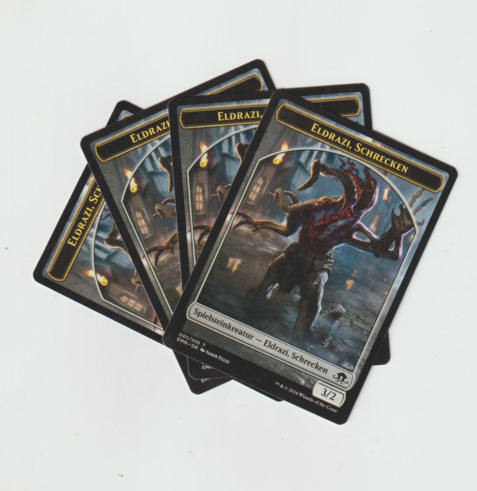 ✪ 4 Magic: The Gathering Eldrazi, Schrecken Creature Token negro | JUEGO MTG