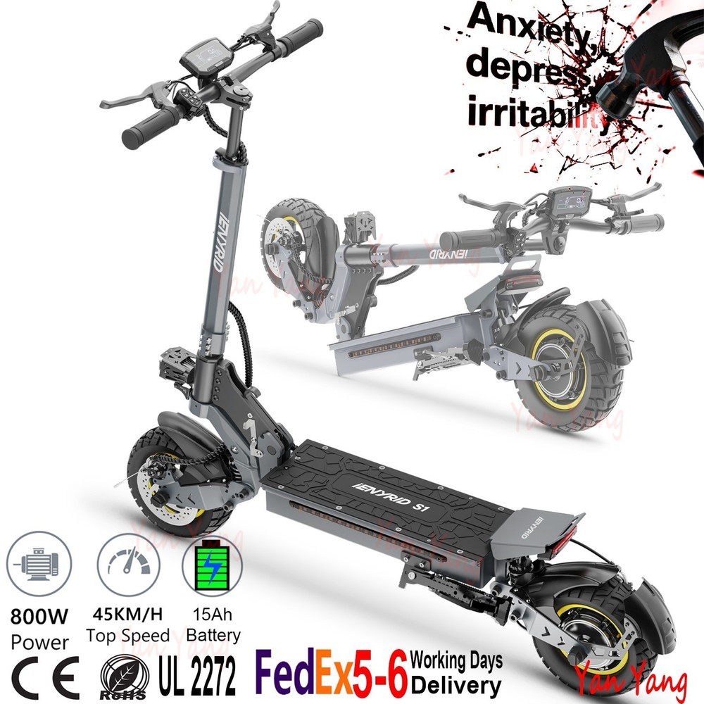 iENYRID 1000W Foldable Electric Scooter 48V 28MPH 15Ah 10in Off-Road Tires