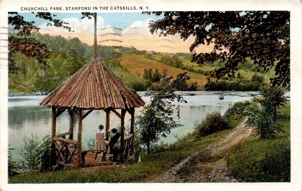 CHURCHILL PARK, STAMFORD, CATSKILLS, N. Y., ST Postcard