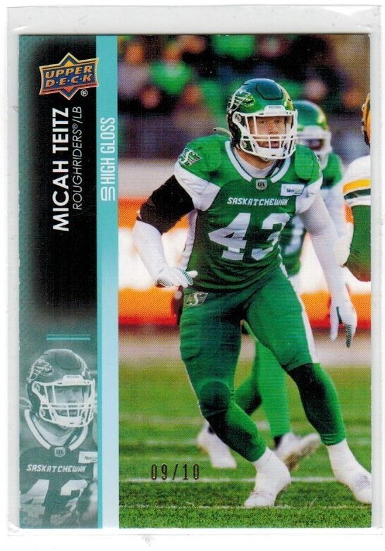Upper Deck CFL High Gloss 101 2022 Micah Teitz Saskatchewan Roughriders 9/10