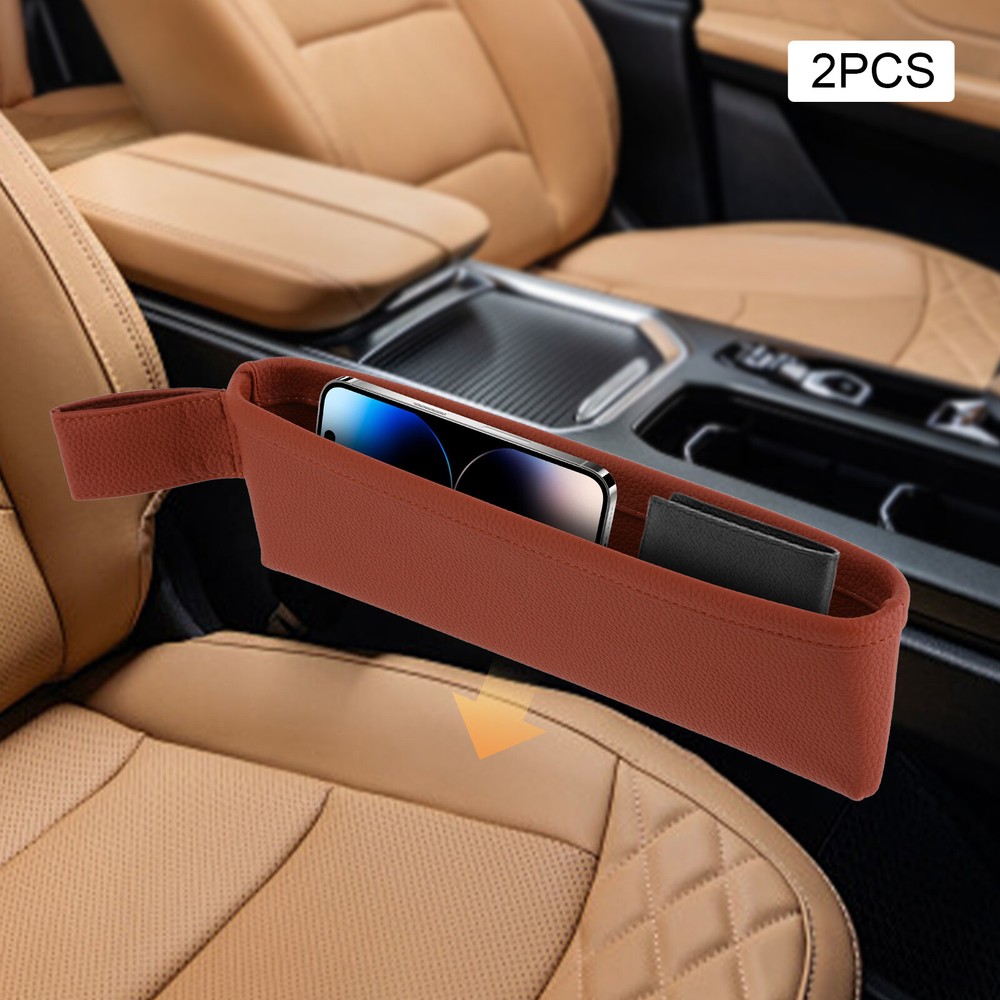 2* Multifunctional Car Holder Seat Side Storage Wear-resistant Console Pocket PU