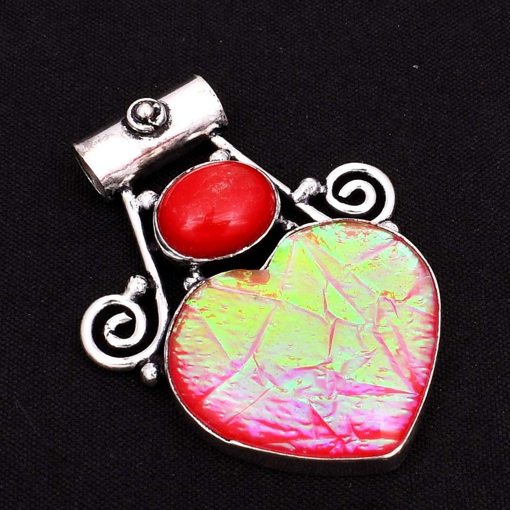 Triplet Opal Coral Gemstone Handmade Pendant Jewelry Wedding Gift AP-12252