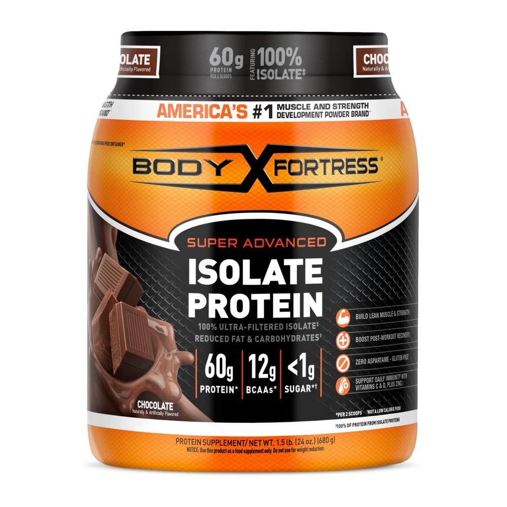 Super Advanced Isolate Protein Powder, Gluten Free, Chocolate, 1.5lbs