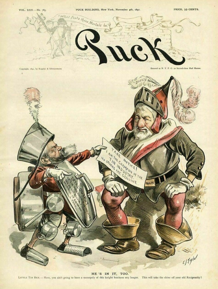 BENJAMIN HARRISON KNIGHT ARMOR AMERICAN TIN INDUSTRY TAX MONOPOLY JAMES BLAINE