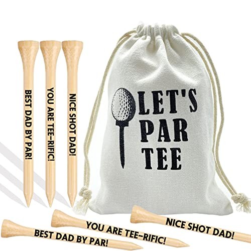 36 Pack Durable Bamboo Golf Tees with Carrying Bag for Men