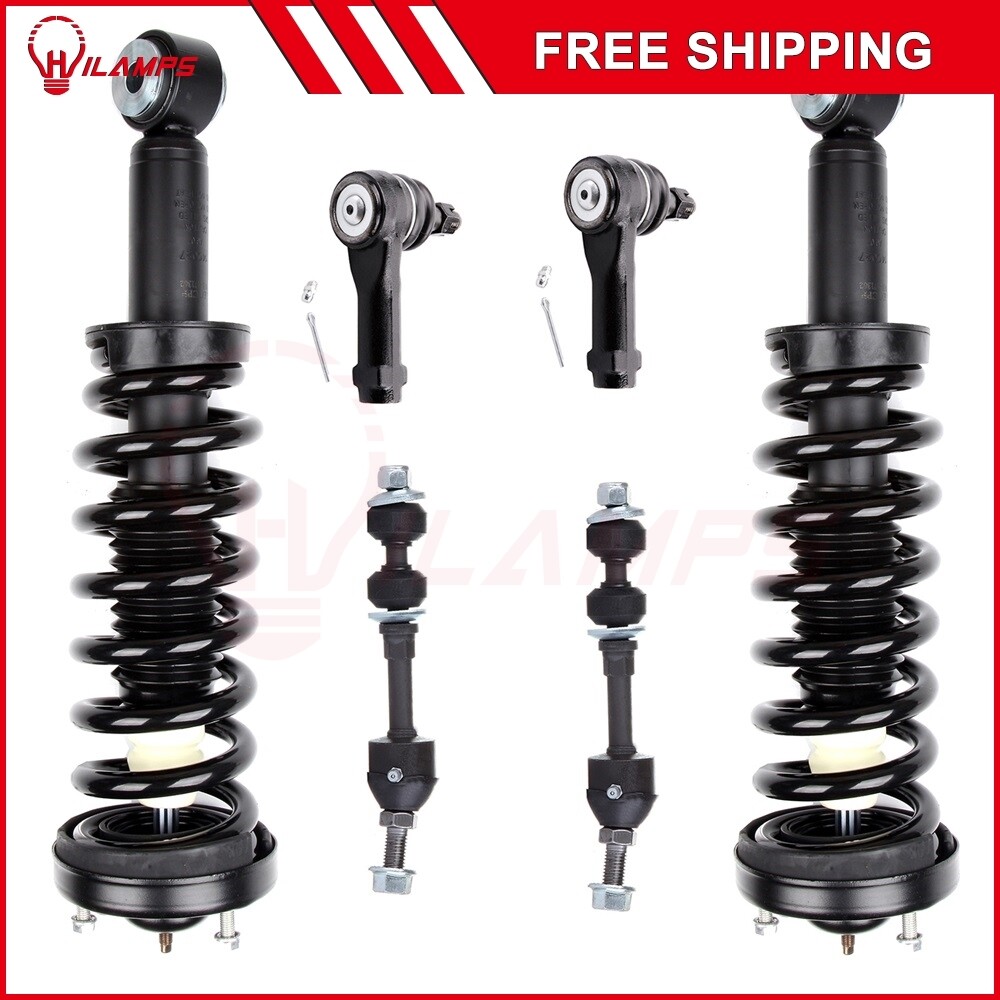 6pc Front Suspension Kit for Ford F-150 Mark LT 2WD - Struts Sway Links Tie Rods