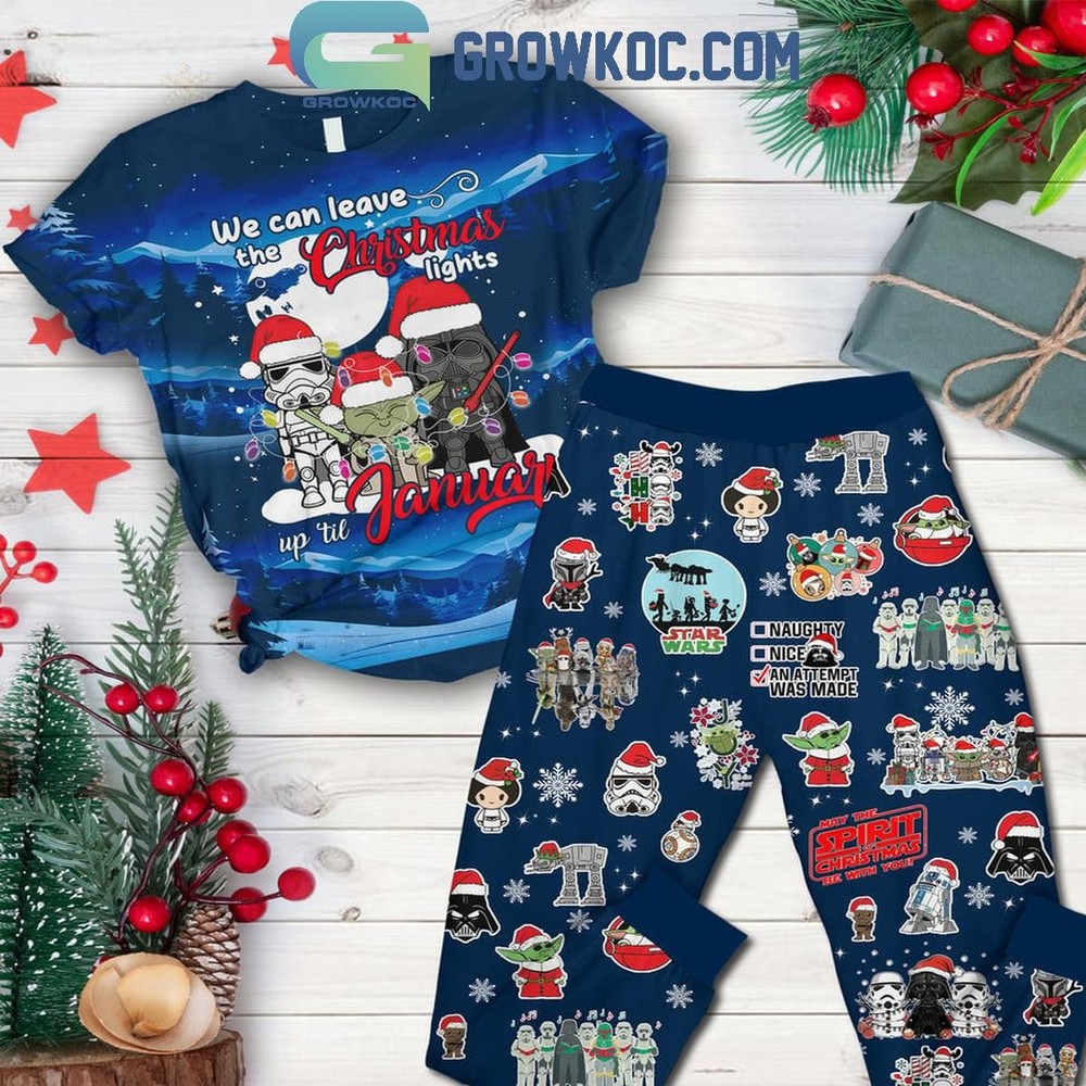 Star Wars Christmas Lights Fleece Pajama Set