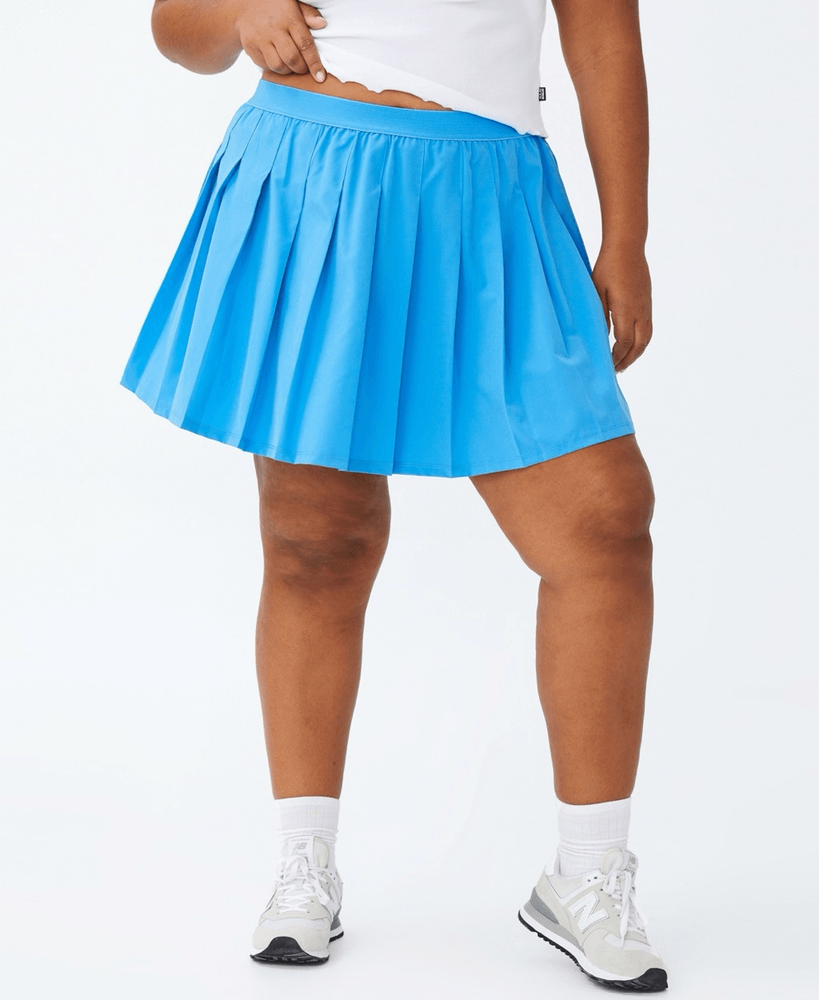 Cotton on Womens Trendy Plus Size Active Match Point Tennis Skirt Blue Size 16