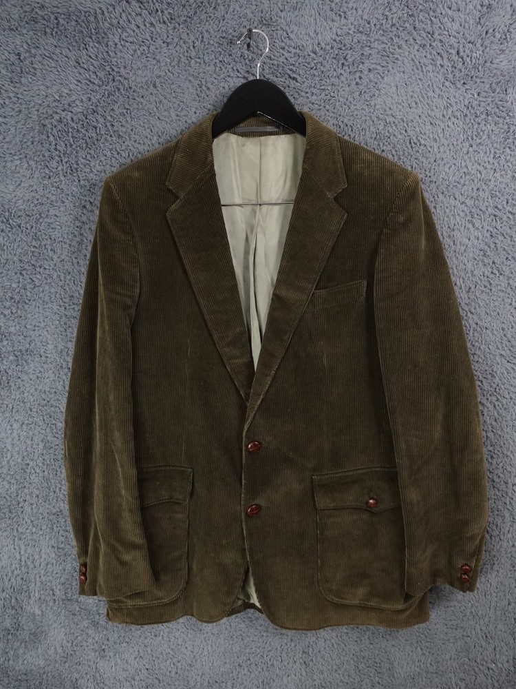 Vintage Austin Reed Jacket Men 42S Green Corduroy Sports Coat Heritage Hunting