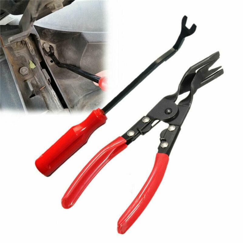 2Pcs Car Door Panel Clip Pliers Trim Removal Tool Fastener Puller Repair Kit