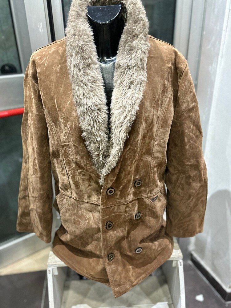 Vintage Brown Leather Jacket for Men Size 50 LLD482
