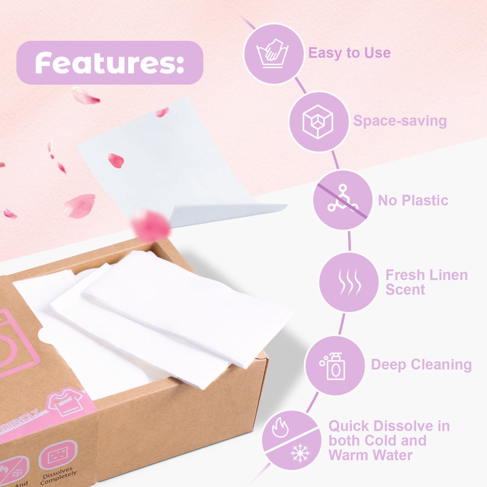 300 Loads Laundry Detergent Sheets Washing Detergent Sheets Frensh Linen